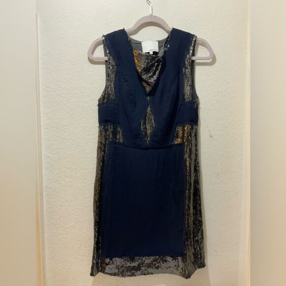 3.1 phillip lim Sequin 100 %Silk/ 100% Sole Dress Size 4 NWOT - Picture 1 of 9